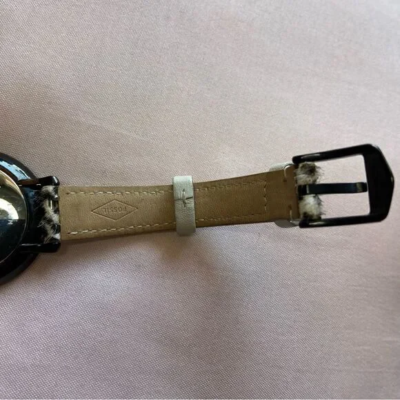 FOSSIL Women's Jacqueline Animal Print Leather Strap Watch 36mm